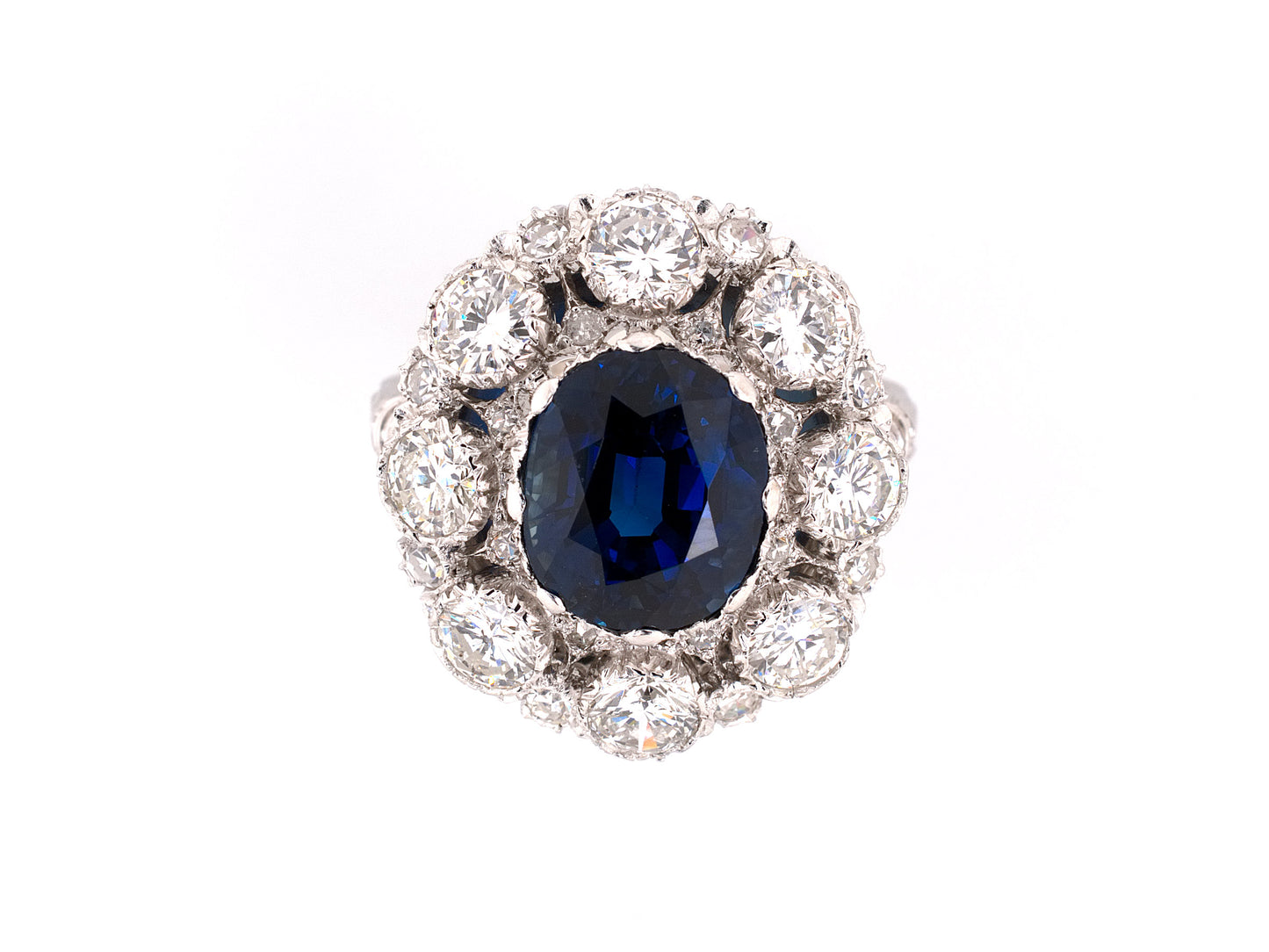 901697 - SOLD - Circa 1978 Buccellati Platinum AGL Sapphire Diamond Ring