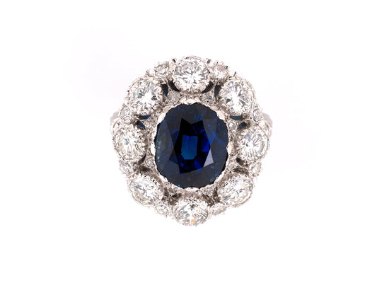 901697 - SOLD - Circa 1978 Buccellati Platinum AGL Sapphire Diamond Ring