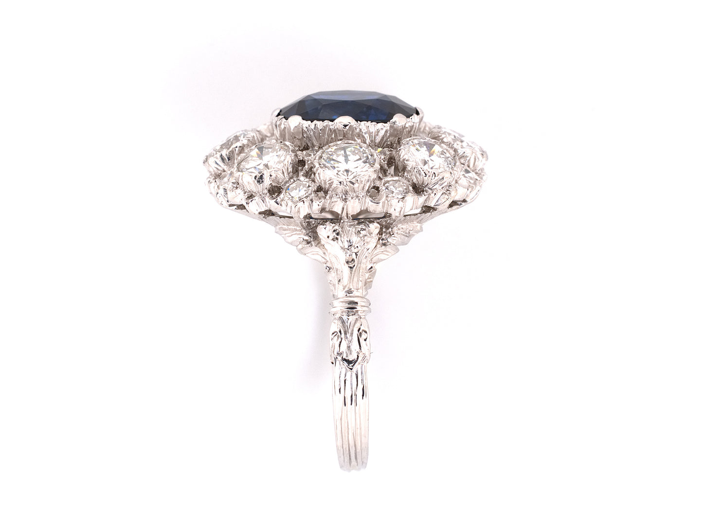 901697 - SOLD - Circa 1978 Buccellati Platinum AGL Sapphire Diamond Ring