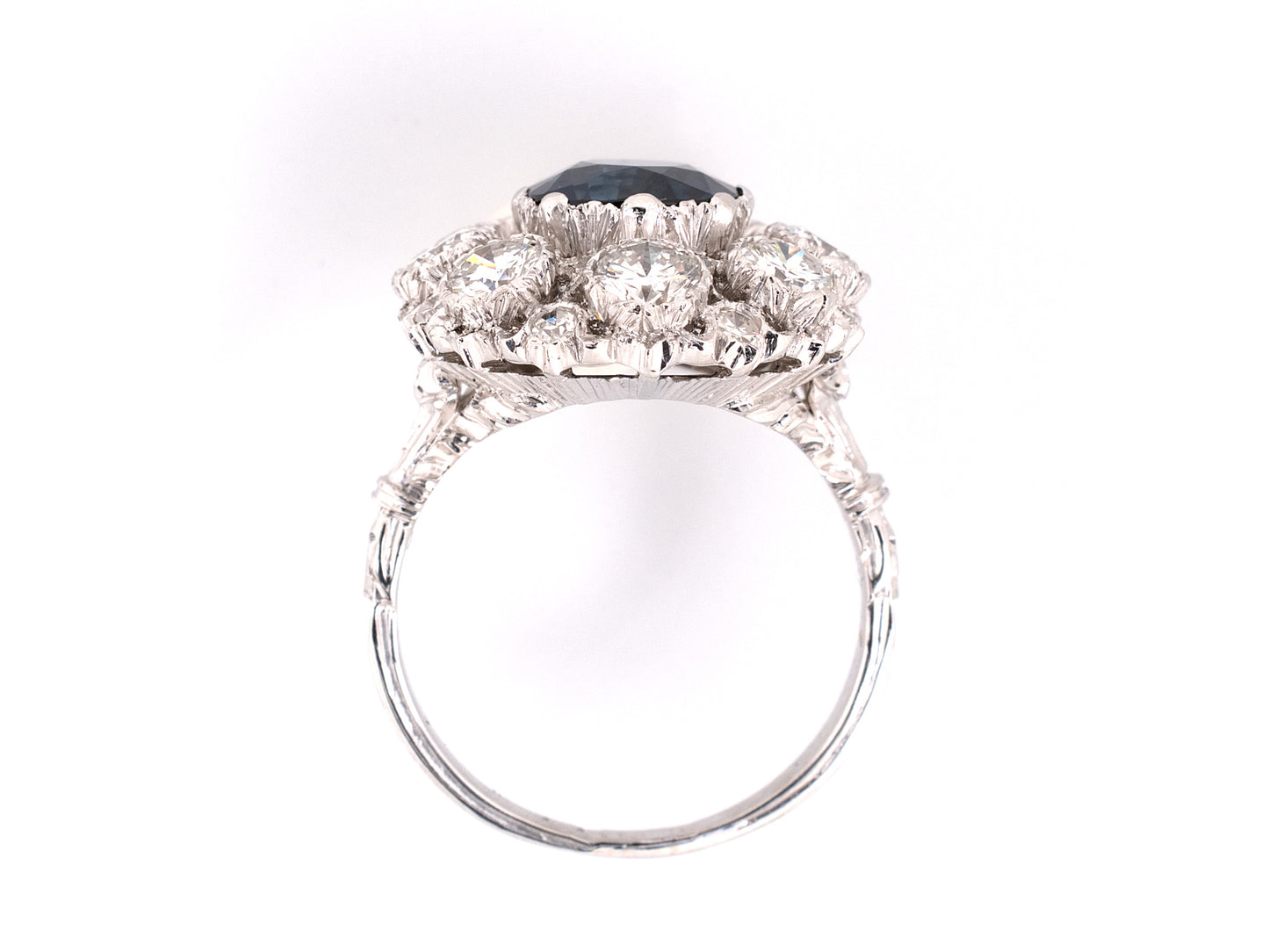 901697 - SOLD - Circa 1978 Buccellati Platinum AGL Sapphire Diamond Ring