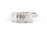 901710 - Platinum GIA Emerald Cut Diamond 3 Stone Ring