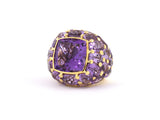 901715 - SOLD - Mimi Gold Amethyst Cluster Ring