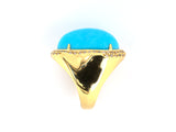 901717 - Lisht Gold Turquoise Diamond Heart Kidney Ring