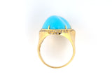 901717 - Lisht Gold Turquoise Diamond Heart Kidney Ring