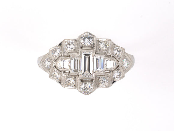 901730 - SOLD - Art Deco Platinum Diamond Ring