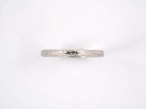 901735 - SOLD - Platinum Carved Wedding Ring