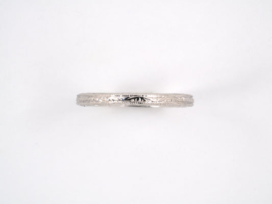 901737 - Platinum Carved Wedding Ring