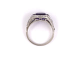 901743 - Art Deco Platinum Amethyst Rose Cut Diamond Ring
