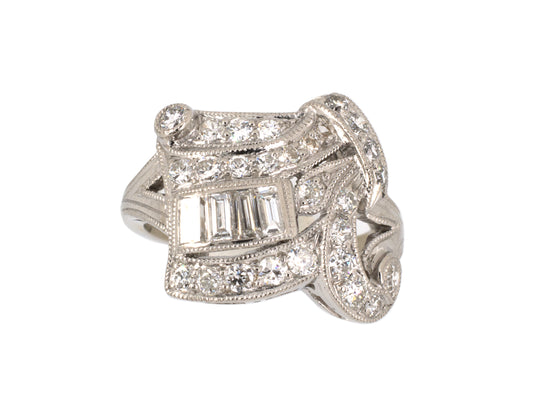 901745 - SOLD - Art Deco Platinum Diamond Cocktail Ring