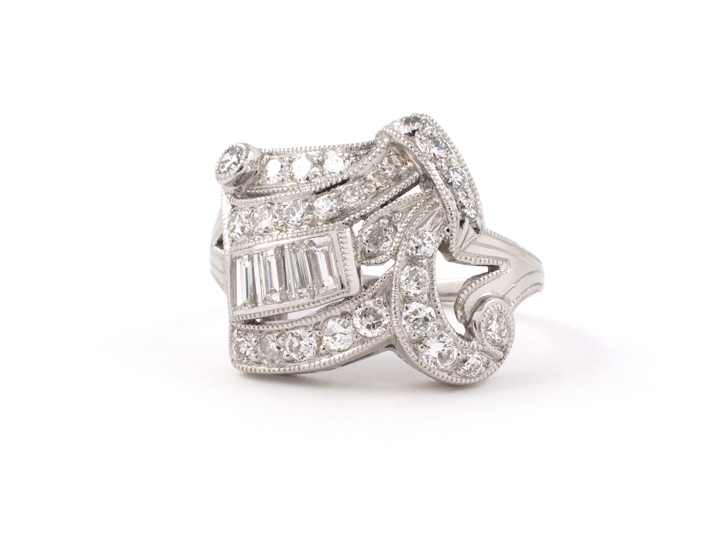 901745 - SOLD - Art Deco Platinum Diamond Cocktail Ring
