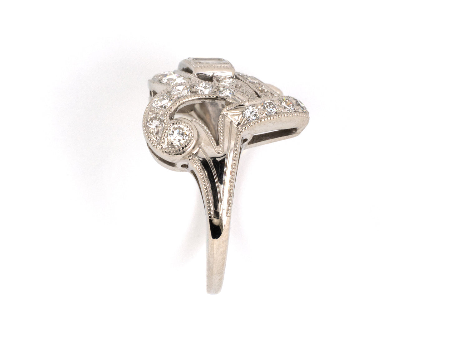 901745 - SOLD - Art Deco Platinum Diamond Cocktail Ring