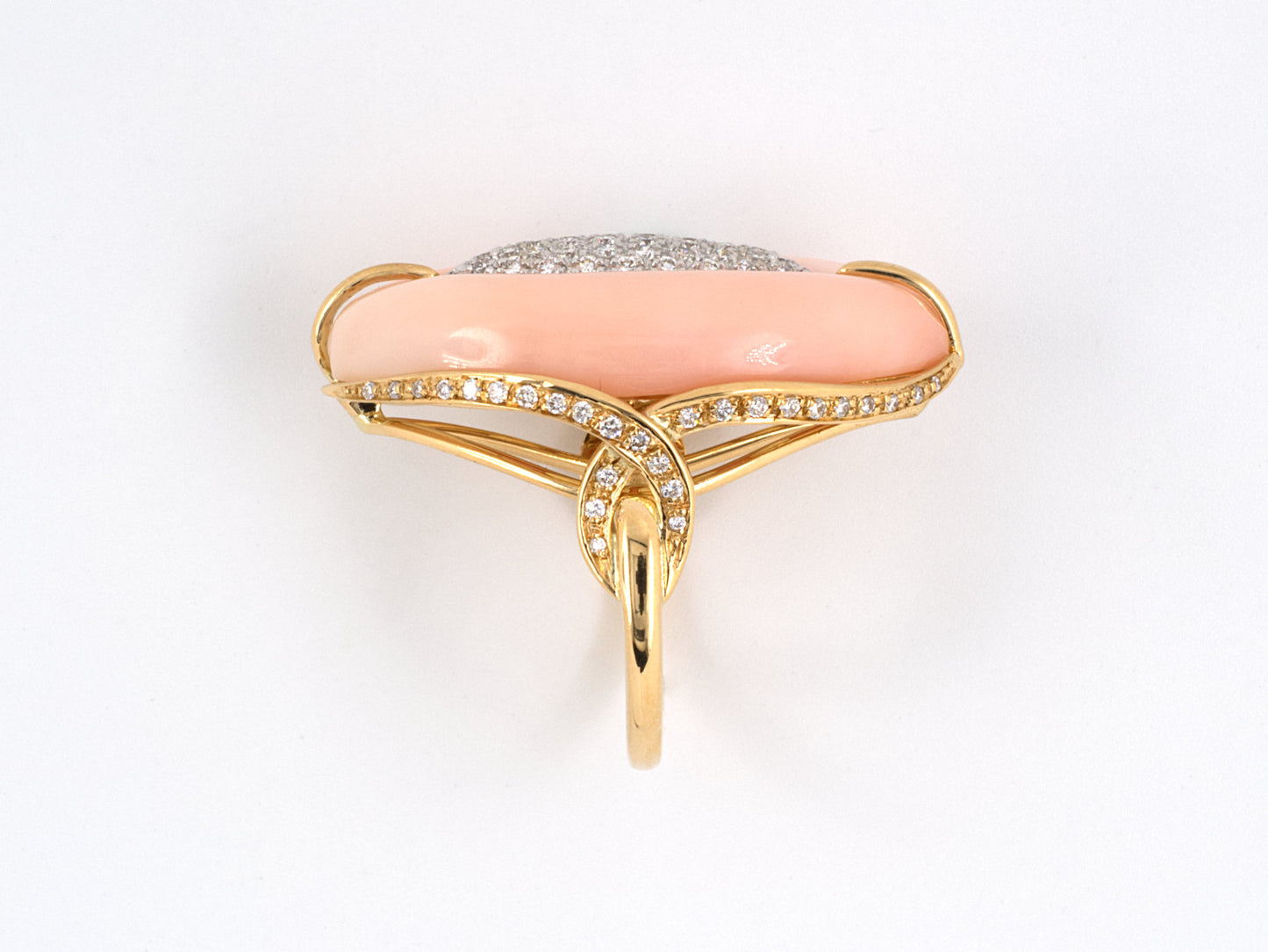 901747 - Gold Coral Diamond Dinner Ring