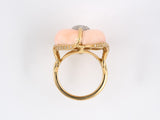 901747 - Gold Coral Diamond Dinner Ring