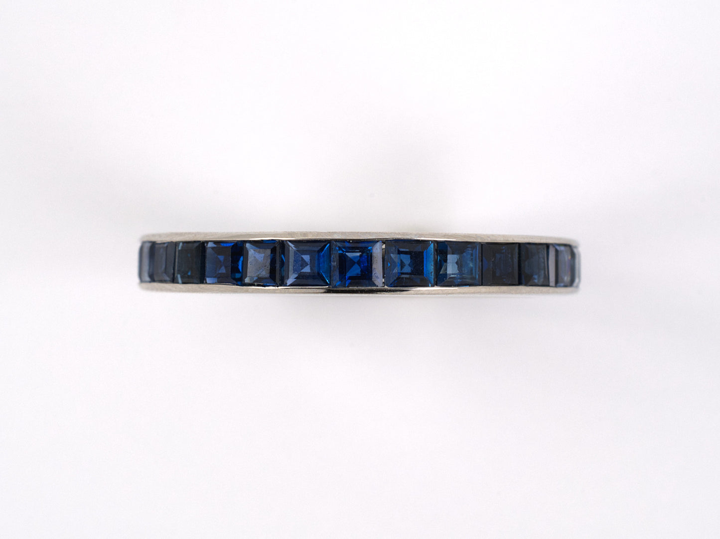 901767 - SOLD - Platinum Sapphire Eternity Ring