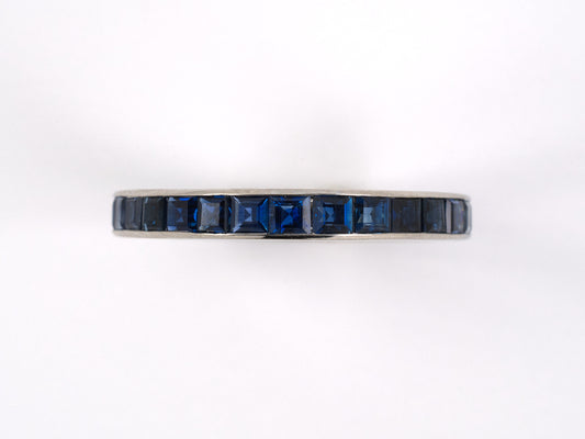 901767 - SOLD - Platinum Sapphire Eternity Ring