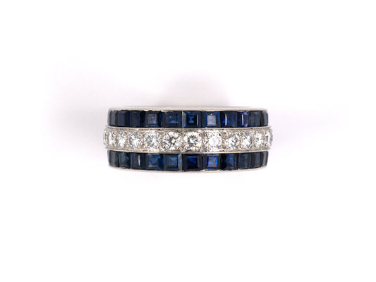 901769 - Platinum Diamond Sapphire Eternity Ring