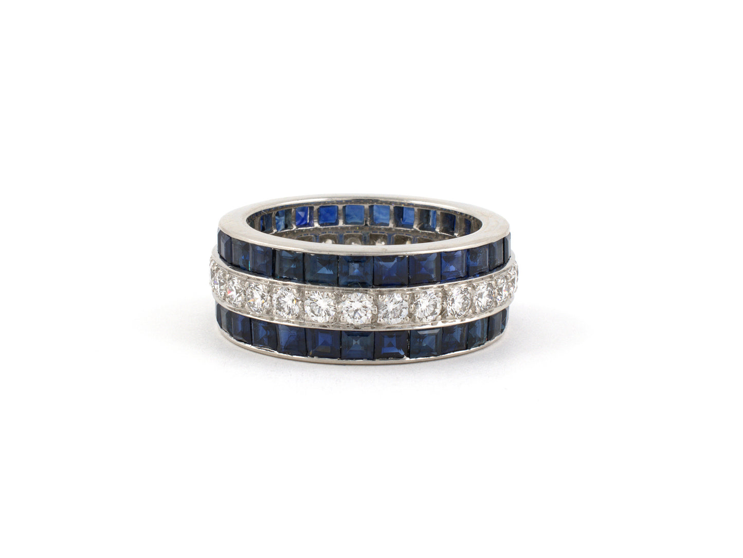 901769 - Platinum Diamond Sapphire Eternity Ring
