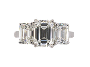 901774 - SOLD - Platinum Diamond GIA 3-Stone Ring