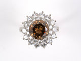 901789 - Circa 1960s Tiffany Platinum GIA Fancy Orange Brown Diamond Cluster Ring