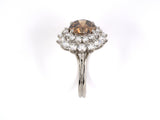 901789 - Circa 1960s Tiffany Platinum GIA Fancy Orange Brown Diamond Cluster Ring