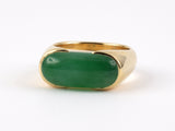 901795 - SOLD - Gold GIA Jadeite Saddle Ring