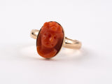 901796 - SOLD - Victorian Gold Coral Cameo Baby Ring