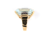 901798 - Retro Gold Aqua Diamond Ruby Cocktail Ring