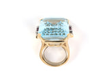 901798 - Retro Gold Aqua Diamond Ruby Cocktail Ring