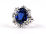 901807 - Circa 1998 Tiffany Platinum AGL Burma Sapphire Diamond Cluster Ring