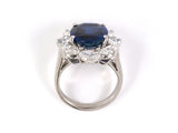 901807 - Circa 1998 Tiffany Platinum AGL Burma Sapphire Diamond Cluster Ring