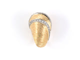 901808 - SOLD - Gold Diamond Carved 3 Row Domed Ring