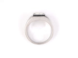 901819 - SOLD - Circa 1950 Platinum White Gold Diamond Satin Finish Ring