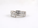 901824 - Platinum Diamond 2 Row By PassTwist Ring