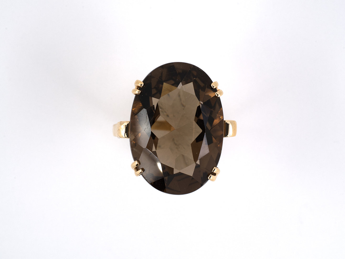 901826 - SOLD - Retro Gold Smoky Quartz Ring