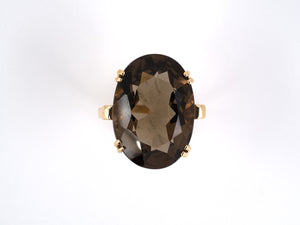 901826 - Retro Gold Smoky Quartz Ring