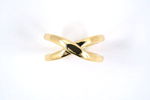 901828 - SOLD - Gold Double X Ring