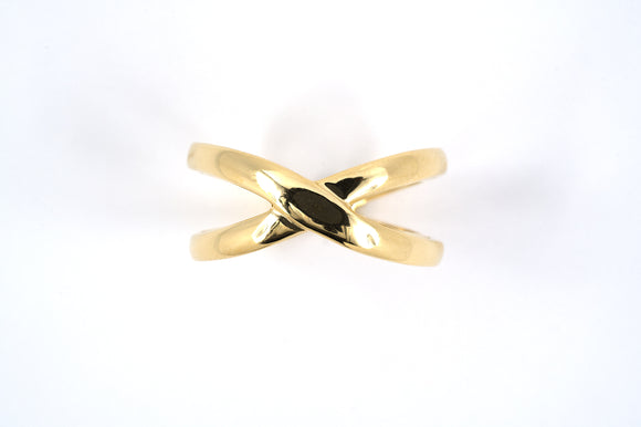 901828 - SOLD - Gold Double X Ring