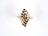 901833 - SOLD - Gold Diamond Tiered Swirl Ring