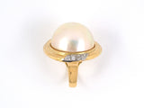 901834 - Gold Diamond Mabe Pearl Swirl Ring