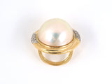 901834 - Gold Diamond Mabe Pearl Swirl Ring