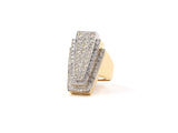 901835 - Circa 1950s Gold Diamond  Geometric Tiered Dinner Ring