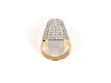 901835 - Circa 1950s Gold Diamond  Geometric Tiered Dinner Ring