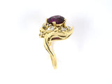 901836 - SOLD - Gold Pink Garnet Diamond Swirl Cluster Ring