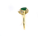 901838 - SOLD - E Van Clief Gold Emerald Diamond Twist Ring