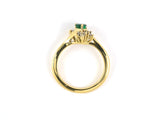 901838 - SOLD - E Van Clief Gold Emerald Diamond Twist Ring