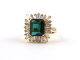 901840 - SOLD - Gold Tourmaline Diamond Ballerina Cluster Ring