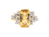 901843 - SOLD - Gold Topaz Diamond Cluster Ring