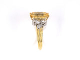 901843 - SOLD - Gold Topaz Diamond Cluster Ring