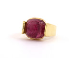 901850 - SOLD - Gold Pink Tourmaline Ring