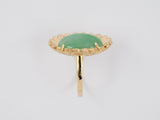 901851 - SOLD - Gold Jadeite Scalloped Edge Ring